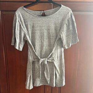 Jessica Simpson Gray Tie-Back Blouse